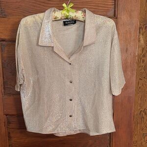 Women's Soft Pink Vintage Sparkle Top